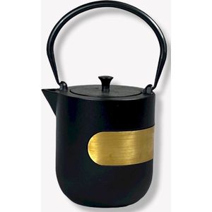 Ja-unendlich unieke gietijzeren theepot met rvs filter - black koper - 1.1 liter