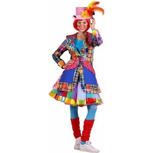 Carnavalsjas Clown Dames - Lange Jas - Volwassen - Maat S