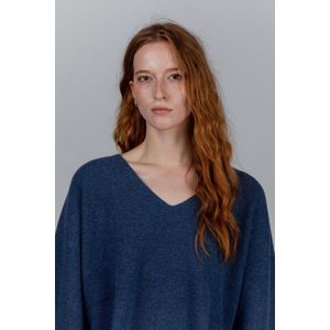 Harmount Dames 100% Cashmere Casual Trui - Denim - Maat M