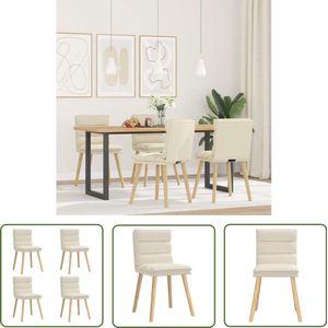 The Living Store Eetkamerstoelen 4 st linnen - Eettafelstoel - Eetkamerstoel - Linnen Stoel - Comfortabele Stoel - Modern Design