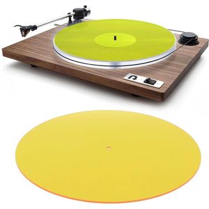 Zeynomax - Draaitafelmat Slipmat Geluidsarm acryl platenspelerplateau 12 inch platenspeler Geel Laat je platen soepel draaien met deze geluidsarme acryl slipmat voor optimale geluidskwaliteit.