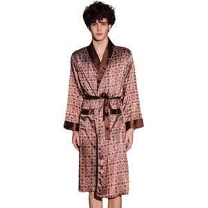 Nivard Satijnen Badjas Heren - Kimono - Kamerjas - Satijn - Ochtendjas - Pyjama - Maat M