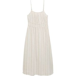 TOM TAILOR DENIM - Jurk - Olijfgroen - Gestreept - Mouwloos - 3/4 Lengte