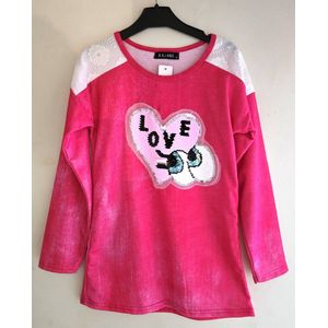 Trui Meisjes Roze Lovertjes Maat 122/128