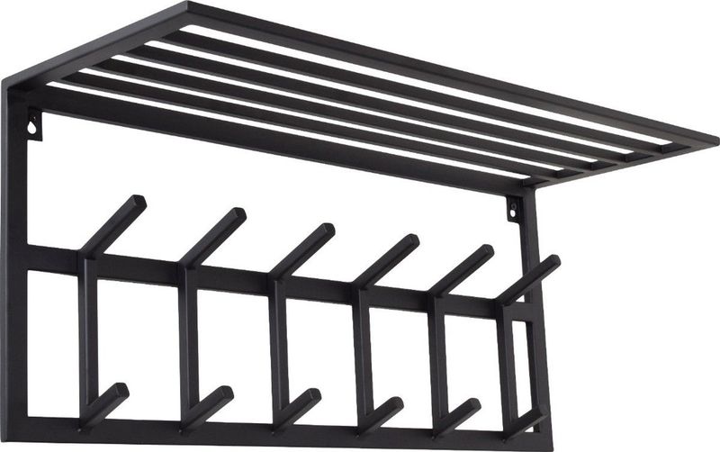 LOFT42 Kapstok Jaimy - Zwart – Metaal – 6 dubbele haken - 80x35x30