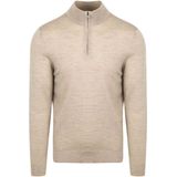 Suitable - Schipperstrui - Lichtbeige - Half Zip - Heren - 100% Merinowol