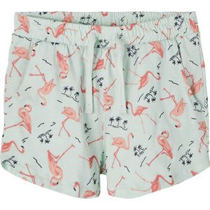 Name it short meisjes - groen - flamingo - NKFvigga - maat 140