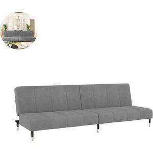 Slaapbank - Uitklapbaar - Slaapstoel - Logeerbed - Zetelbed - Slaapfauteuil - Vouwbed - 2 persoons - Zeer comfortabel - Lichtgrijs