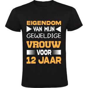 Grappig 12 jarig huwelijks jubileum Heren T-shirt - getrouwd - trouwdag - huwelijk
