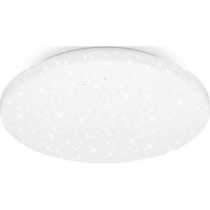 B.K.Licht - Badkamerverlichting - LED Plafondlamp - met ster decor - voor badkamer - IP44 -neutraal wit licht, Ø275 mm, Wit