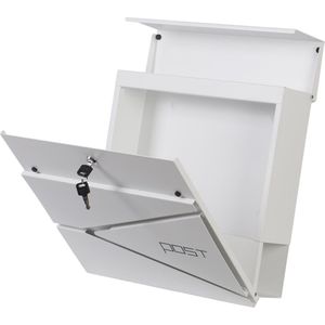 Brievenbus - muurmontage - 1 adres - wit-brw375