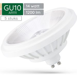 Spectrum GU10 LED Spot AR111 - 14 Watt - 230V - 1200 Lumen - 4000K Neutraal wit - Natuurlijk licht - Energiezuinig - 5 stuks