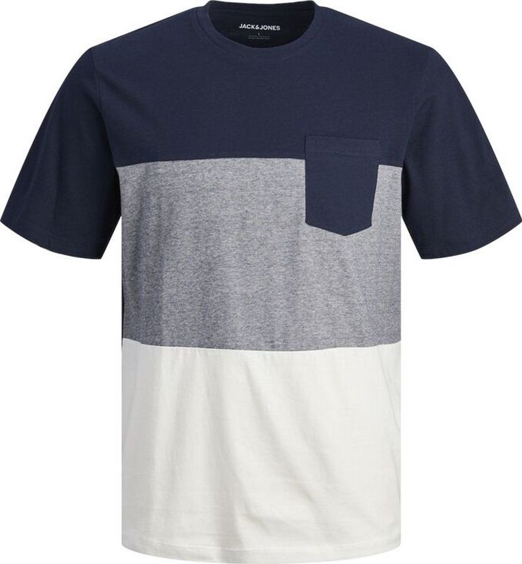 JACK & JONES JJSHANE Tee SS Crew Neck, navy blazer, L