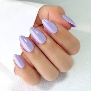 BIMA Nails - Soft Gel Press-On nagels - Short Almond - Plaknagels met lijm - Herbruikbare nepnagels met lijmstickers/sticky tabs - Paars Chrome - Lilac Glaze - 32 stuks (16 maten)