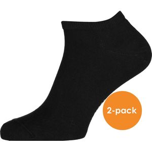 Tommy Hilfiger Sneaker Socks (2-pack) - heren enkelsokken katoen - zwart - Maat: 39-42