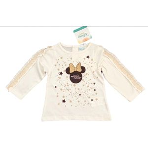 Disney Minnie Mouse shirt - lange mouw - creme/goud - maat 68 (6 maanden)
