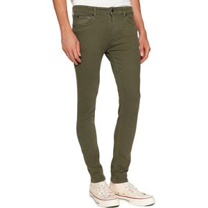 Trendyol Donkerblauwe Flexibele Stof Bruine Distressed Look Skinny Fit Slim Cut Jeansbroek Tmnaw23Je00047