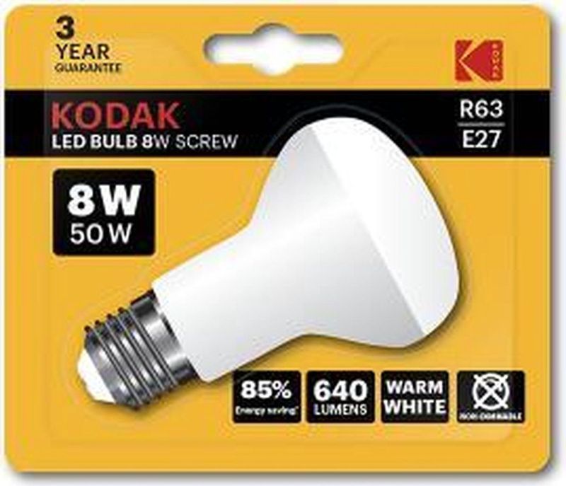 Kodak - R63 - LED Lamp - E27 - Warm - 640 lumen - 8 Watt