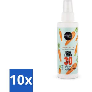 Organic Shop - Zonnebrandcrème SPF 30 - Bescherming tegen de Zon - 150 ml - Bulkverpakking - 10 stuks