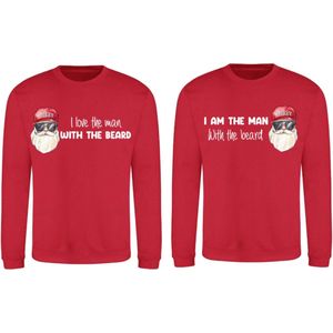 Foute kersttruien voor koppels-matching set voor hem en haar-i love the man with the beard-Maat M
