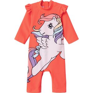 NAME IT NMFMASA MLP 3/4 UV SUIT CPLG Meisjes Zwempak - Fiery Coral - Maat 80