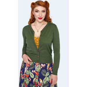 Voodoo Vixen - Wooden Button Cardigan - XS - Groen