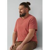 s.Oliver - T-shirt - Katoen - Regular Fit - Korte Mouwen - Henleykraag