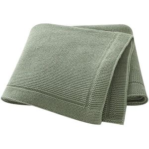 IL BAMBINI lichtgroene babydeken - 100% katoen extra zacht 100x80cm - Pluisvrije deken - babydekentjes voor wieg of ledikant - kraamcadeau