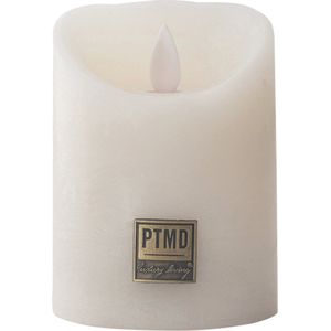 PTMD LED Kaars rustiek wit 7,5 x 7,5 x 10 cm. - LED Light Candle rustic white moveable flame S