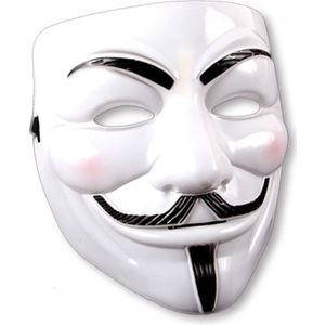 Wit V for Vendetta carnaval verkleed masker