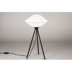 Lumidora Tafellamp 74158 - MODENA - E27 - Zwart - Wit - Metaal - ⌀ 28 cm