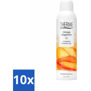 Therme - Orange Happiness - Schuimende Douchegel - Verfrissend - Verzorgend - 200ml - Bulkverpakking - 10 stuks