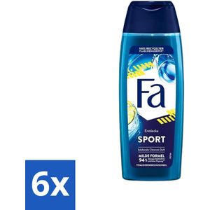 6 x Fa - Douchegel - Active Sport - Verfrissend & Langdurig - Hydraterend - 250 ml - Douchegel - Verfrissend - Citrusgeur - Hydraterend - Sport