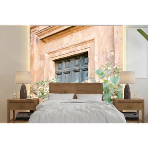 Architectuur - Deur - Bloemen - Groen - Vintage - Behangpapier