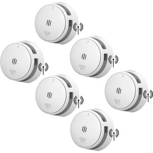 SAVS S10-W Draadloos koppelbare rookmelder - 6 Rookmelders - LinkSmart® - 10 jaar batterij - Optioneel WiFi - Infrarood sensor - Koppelbaar brandalarm