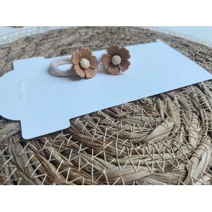 haarelastiek bloem bruin | kinderelastiekjes | kinder haaraccessoires | Haarelastiekjes