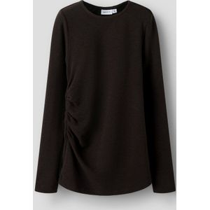 Top - Slim Fit - Ronde Hals - Lange Mouwen - Ruches