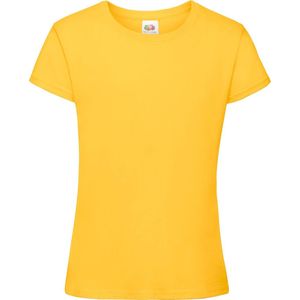 Fruit Of The Loom Girls Sofspun T-shirt met korte mouwen. (Geel)