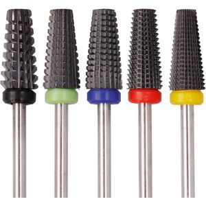 Allecto plus - 5-delige keramische nagelboren set voor professionele nagelvijl - Geschikt voor Acryl Nagels Gel Polish Manicure Pedicure.