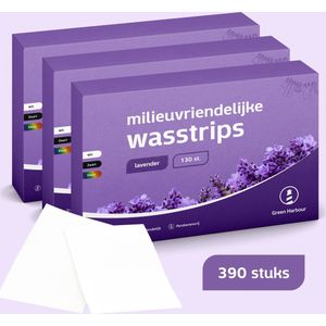 GreenHarbour 5-in-1 Wasstrips - Lavendel - Wasmiddeldoekjes - Wasmiddel - Incl. Wasverzachter - 390 Stuks