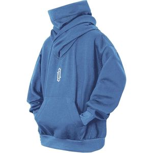 Heren Hooded Sweatshirt Hoog Nek Pullover Fleece Hoodie Unisex Herfst Winter
