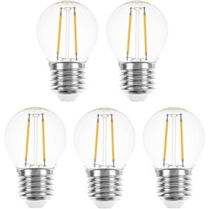 5 stuks | Ledmaxx LED Kogellamp 2W 250lm 2700K Helder Niet-Dimbaar | E27 | Extra Warm Wit | 2 watt | 25.000 Branduren