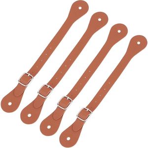 4 Stks Lederen Spur Bandjes - Verstelbare Boot Strap - Western Man Vrouw - Single Ply Lederen Horizons - Zinklegering Sluiting - Paardensport Levert - Dij Hoge Laarzen - Chocolade .