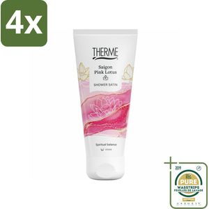 Therme - Saigon Pink Lotus - Douche Satin - Verfrissend - Verzorgend - 200ml - Voordeelverpakking - 4 stuks - Wellness - Verzorging