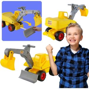 Mega Wielgraafmachine, Speelgoed voor Kinderen, Gele Graafmachine