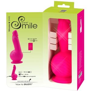 Sweet Smile Power Vibrator Dildo met Dual Motor - Zacht Penis Ontwerp voor Handsfree Gebruik - Strap On Compatibel met 2 Krachtige Motoren en 10 Vibratiestanden 19 cm