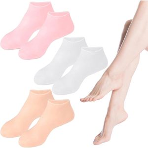 Vochtinbrengende sokken - 3 paar - Hydraterende Silicone Voetverzorgingssokken - Vochtgelsokken - Zachte vochtinbrengende voetsokken - Voetverzorgingstools - Hydrateren - Spa-pedicuresokken - Gel teen hydraterende spa silicone