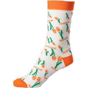 Sokken tulp Holland wit/oranje