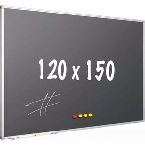Krijtbord PRO Hobert - Magnetisch - Schoolbord - Eenvoudige montage - Emaille staal - Grijs - 120x150cm