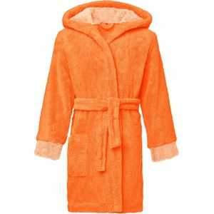 Timone Kinderen Badjas met Capuchon - Wasmachine bestendig - Polyester - TI-Kids - Abrikoos/Oranje (727/678) - 98-104